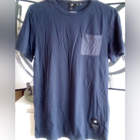 G-star Raw T shirt w white polka dot pocket - Picture 3 of 4